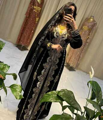 #ad Dubai Moroccan Abaya Kaftan Luxury Modern Islamic Farasha Long For Women Dresses $125.55