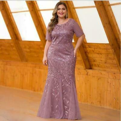 #ad Plus Size Women#x27;s Gorgeous Sequin Evening Wedding Party Prom Fistail Dress DID $73.28