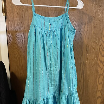 #ad Wonder Nation Flowy Maxi Dress Girls Blue Metallic Meduim New and Nice $14.99