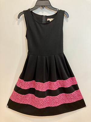 #ad Girls Party Dress SPEECHLESS Knit Black Pink Size 14 16 XL Very Cute $16.97