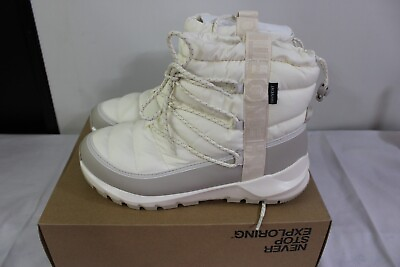 #ad The North Face Womens Thermoball Lace Up 11 Winter Boots White Silver Waterproof $69.99