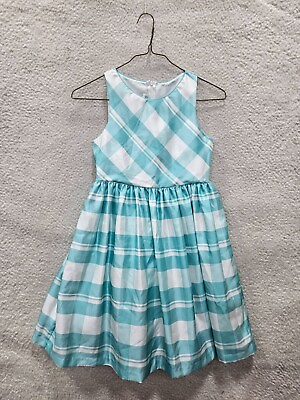 #ad #ad Bonnie Jean Dress Girl 12 Blue White Gingham Polyester Fit amp; Flare Knee Length $11.50