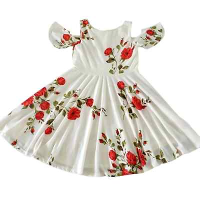 #ad #ad 🆕️ Girls Floral Cold Shoulder Dress SIZE: 6X $14.99