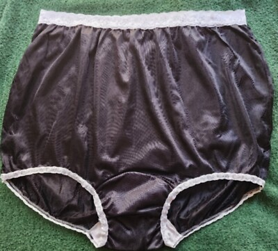#ad 3 Pair Lace Elastic 100% Nylon Black Panties Size 11 Panty USA Made $22.99
