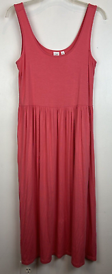 #ad Gap Womens Dress Knit Maxi Tank Sheath M Coral Orange Pink Soft Pullover Read $17.99