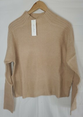 *Nordstrom All in Favor Women Small Beige Sweater Mock Neck Long Sleeve New Tags $6.98