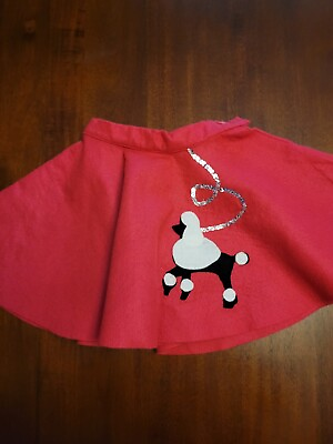 Girls Poodle Skirt Dress Up Costume Approximate Size 4t $8.99