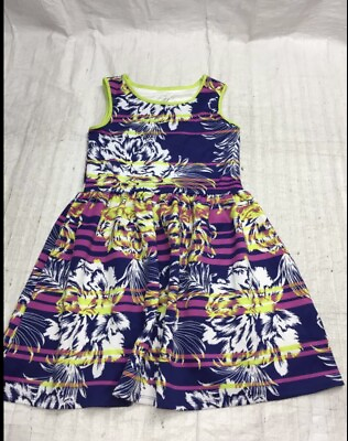 #ad #ad Girls Youth Flower Summer Spring Multi Color Printed Dress Size 12 $14.99