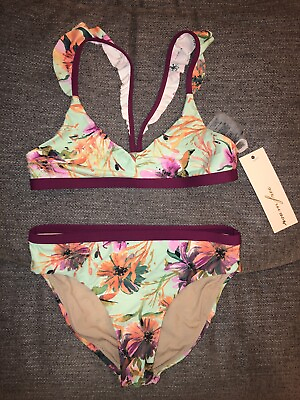 #ad New With Tags Girls Roam Free 2 Piece Bikini Floral Swimsuit. Sizes 81012 $21.00