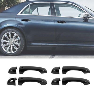 #ad 4pcs Black Exterior Door Handles Decor Shell Cover Trim For Chrysler 300 2011 $24.99