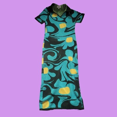 Teal Blue And Yellow maxi dress by suku $50.00