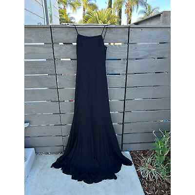 #ad REFORMATION floor length long black maxi dress w corset lace up back sz 4 $139.00