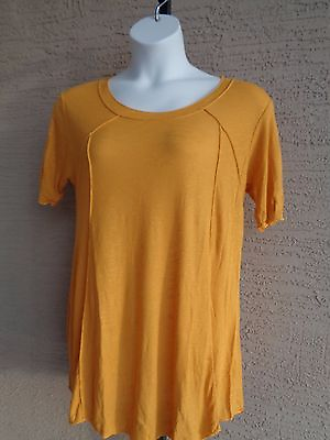 #ad H.I.P. Junior Plus Ribbed Textured Swing Tee Top 2X Gold msrp $44. $11.99