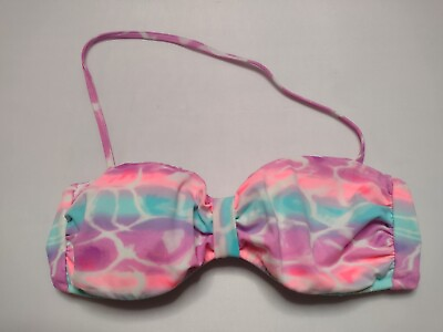 #ad Victoria#x27;s Secret PINK Bikini Top XS Tie Dye Pink Halter Wireless Padded Swim W $9.97