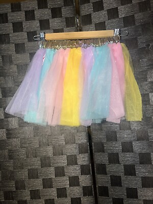 #ad Bright Striped Mini Tutu Tulle Skirt Youth One Size Fits All. $7.99