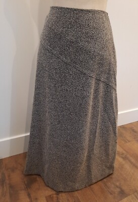 George Women#x27;s Size 14 A Line Tweed Skirt Long Black White Fully Lined $18.00