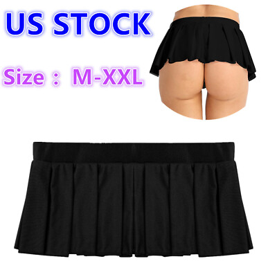 #ad US Sexy Women Micro Mini Pleated Skirt Schoolgirl Role Play Nightclub Size M XXL $5.57