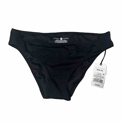 #ad #ad SHADEamp;SHORE black bikini bottom swimwear size M Hipster beach pool NWT $10.90