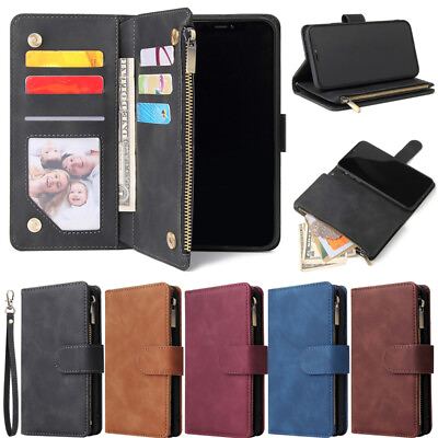Zipper Wallet Leather Flip Case Cover For iPhone 14 13 12 11 XR XS Max 7 8 Plus $9.89