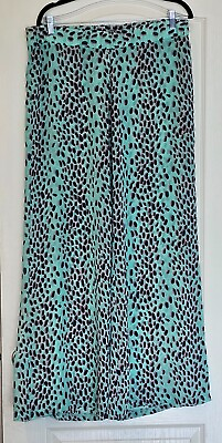 Bar lll Swimsuit Cover Up Pants Womens Comfort Wide Leg Semi Sheer Teal Size M $16.99