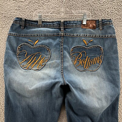 Vintage Apple Bottoms Jeans Womens 18 Embroidered Capri Y2K Stretch Denim Plus $30.78