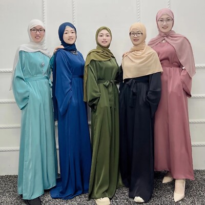 #ad Ramadan Kaftan Muslim Women Long Sleeve Maxi Dress Abaya Cocktail Gown Caftan $29.94