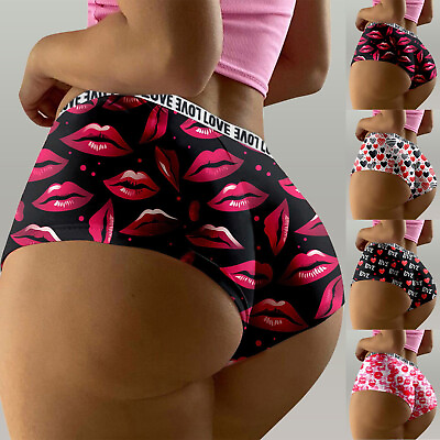 High Cut Bikini Panties for Women 1 Pieces Women Sexy Print Lingerie Low Waist $10.48