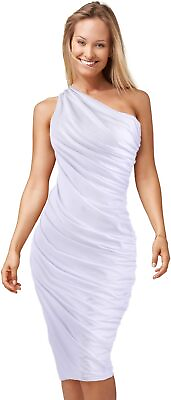 #ad HDE Women#x27;s One Shoulder Midi Cocktail Dress $59.00