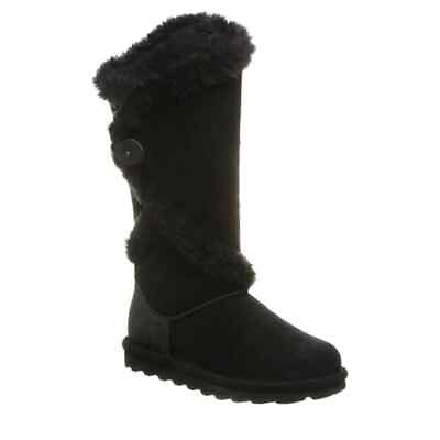 #ad Bearpaw Sheilah Black Faux Fur Leather Boots Women#x27;s Size 6 $110.00