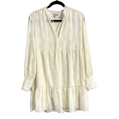 #ad Ophelia Roe Long Sleeve Boho Dress in Cream S NWT $20.00
