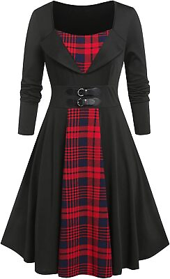 #ad ROSE GAL Women Plus Size 1950s Vintage Fit and Flare Knee Length Cocktail Dress $72.23