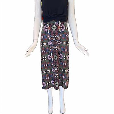 #ad Viereck microfiber midi length straight side slit skirt for women size XL $64.00