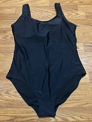 #ad Womens XL New Black Unbranded One Piece Swimsuit $7.99