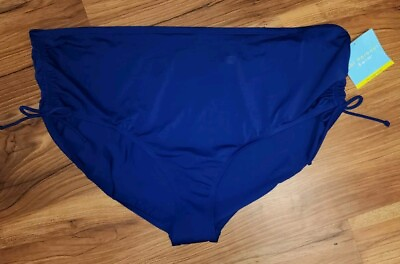 #ad Bal Harbour Swimsuit Bikini Bottom Womens Size 3x Beach Ruched Blue $14.00