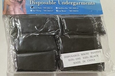 #ad Disposable Spa Bikini Black One Size 12 pk $6.99
