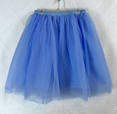 #ad New women’s Blue Tulle Lined Knee Length Skirt Medium $16.00