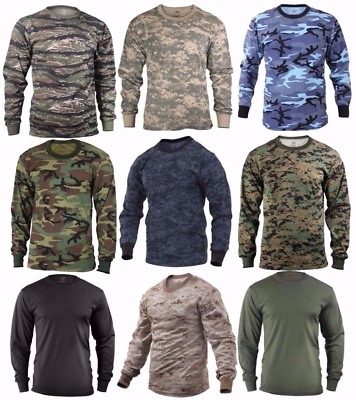 Rothco Military Tactical Long Sleeve Camo T Shirt Choose Sizes $18.99