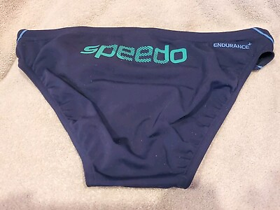 #ad SPEEDO Australia 5cm sides Mens Swim Brief Sz32 NEW REAR LOGO Blue Green $29.99