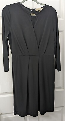 #ad Michael from Michael Kors Black Sheath Cocktail Dress Long Sleeve Size M $25.49