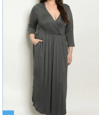 #ad #ad 3 4 sleeve maxi dress mid gray maxi dress 3XL Women’s Annabelle Maxi Dress $15.00