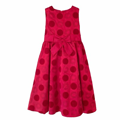 #ad #ad Girls’ Dress Holiday Party Wedding Red A Line Glitter Polka Dots Bow Ruffles 6X $15.00
