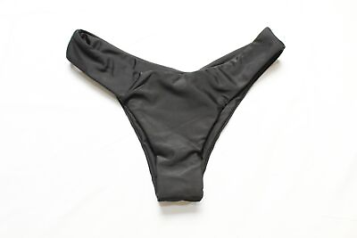 Shein Women#x27;s High Rise High Cut Bikini Bottoms EJ1 Black Medium $9.98