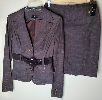 #ad Junior#x27;s Iz Byer California 2 Piece Skirt Suit Brown Size 7 L SEE MEASUREMENTS $20.00