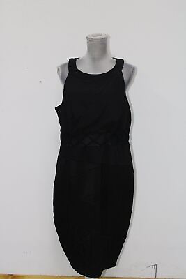 #ad Emerald Sundae Womens Plus Juniors Illusion Bodycon Dress Black 2X $18.99