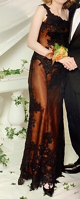 #ad Prom Dress wedding Two Piece Long Lace  Top And lace Skirt Brown $150.00