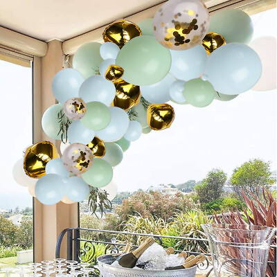 #ad Balloon Garland Arch 126 Assorted Party Kit Green Gold Baby Blue $13.99