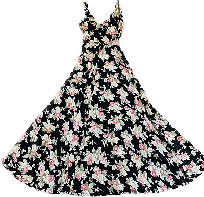 #ad Floral multicolor viscose maxi dress Sz s $129.99