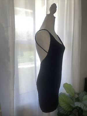 #ad Backless Strappy Short Black Cocktail Dress XS S $14.99