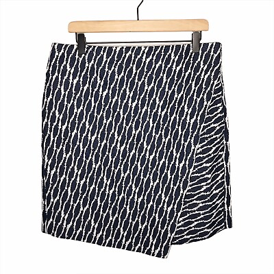 #ad NWT LOFT Outlet Textured Faux Wrap Pencil Skirt Blue Women#x27;s Size 12 Side Zip $15.95