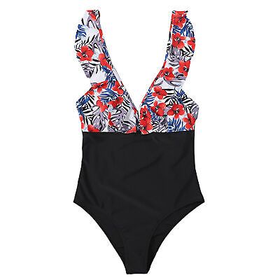 #ad Women Swimsuit Push Up No Wire Ruffle Floral Print Bathing Suit Sexy $14.66